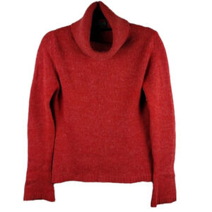 Ness Scotland Clothing Orange Alpaca Wool Cowl Neck Long Sleeve Pullover Sweater